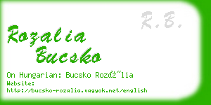 rozalia bucsko business card